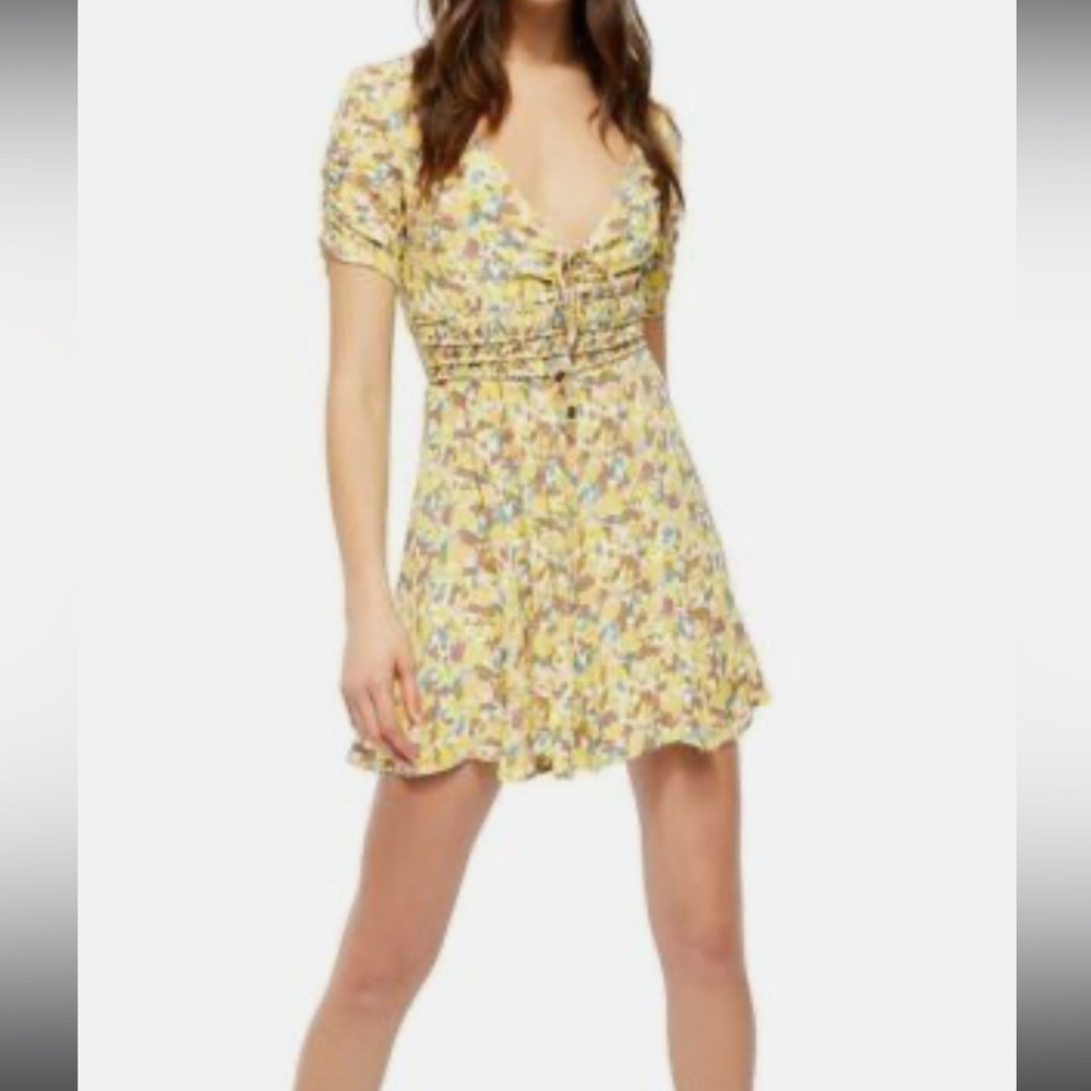 Free People Yellow Floral dress